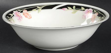 Black Satin 9" Round Vegetable Bowl