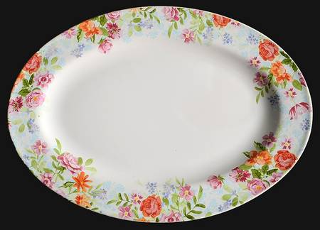 Spring Bouquet 14" Oval Serving Platter