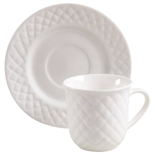 Antique Quilt Flat Cup & Saucer Set