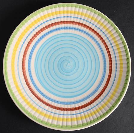 Festive Stripes Blue Salad Plate