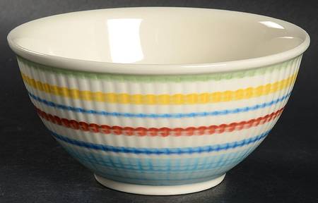 Festive Stripes Blue Soup/Cereal Bowl
