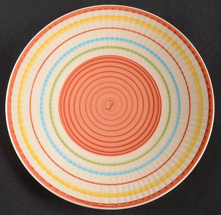 Festive Stripes Red Salad Plate