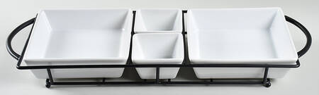 Gracious Dining (4 Section) Rectangular Server & Metal Stand