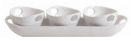 Gracious Dining Condiment Set-3 Open Bowls & Tray