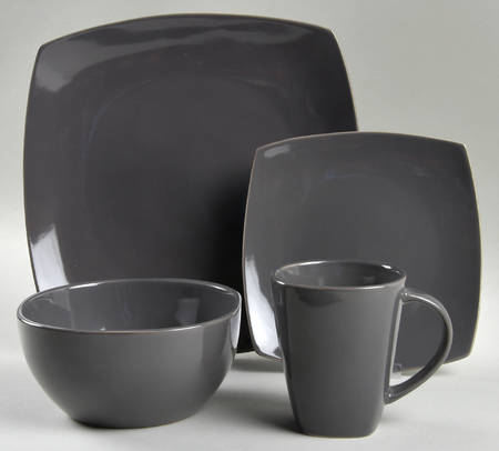Soho Lounge Solid Gray 4 Piece Place Setting