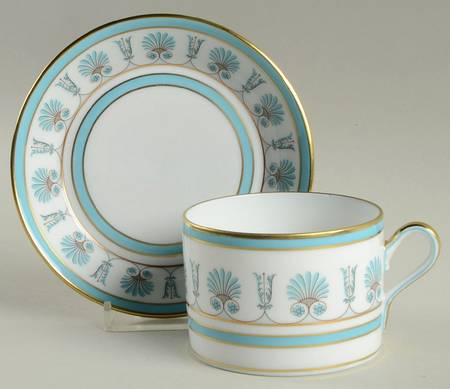 Palmette Indaco (Indigo) Flat Cup & Saucer Set
