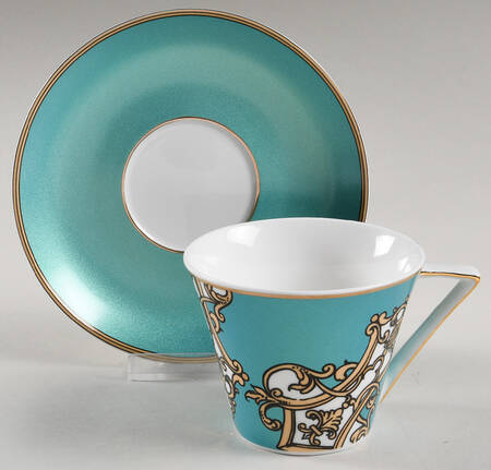 Marin Turquoise Flat Cup & Saucer Set