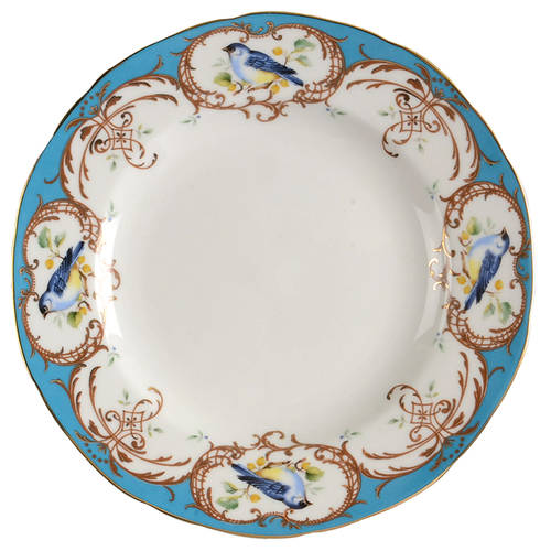 Birds Peacock Blue Dessert/Pie Plate