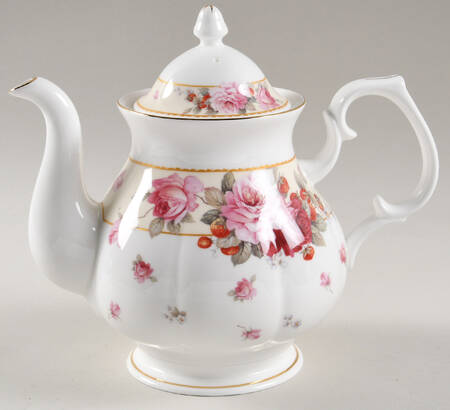 Peony and Strawberry Cream Tea/Coffee Pot & Lid