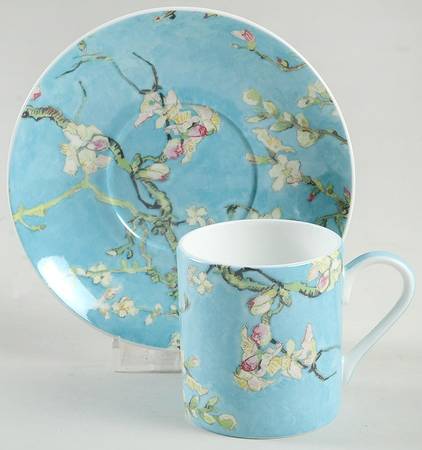 Cherry Blossom Flat Demitasse Cup & Saucer Set