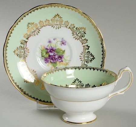 Sweet Violets Footed Cup & Saucer Set