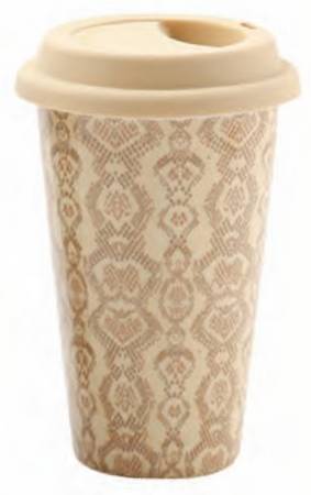 Ashanti Damask Travel Tumbler & Silicone/Plastic Lid