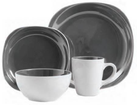 Chicstone Gray Square Dinner Plate