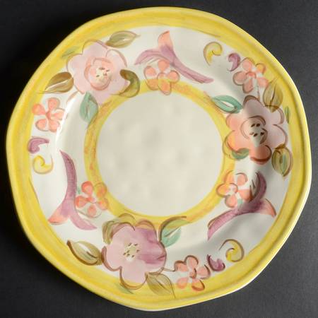 Hammered Shades Violet Floral Salad Plate
