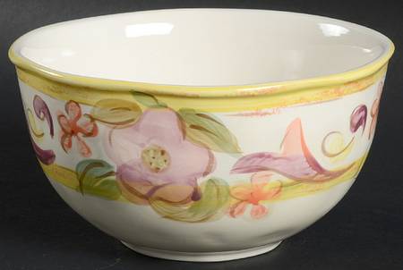 Hammered Shades Violet Floral Soup/Cereal Bowl