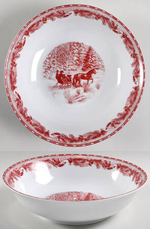 Winter Cottage (Winter Village) 9" Round Serving Bowl