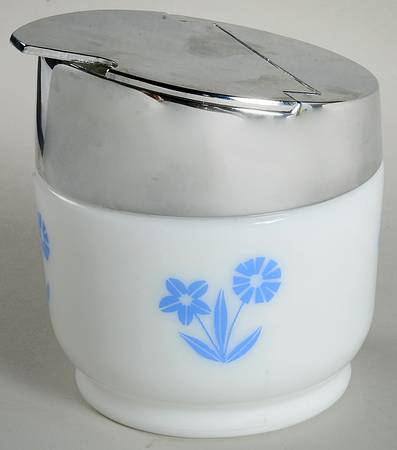 Delft Flower Sugar Bowl & Metal Lid