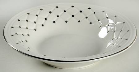 Silver Quilt Rim Soup Bowl