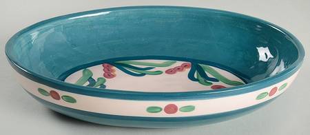 Teal Juniper 10" Oval Vegetable Bowl