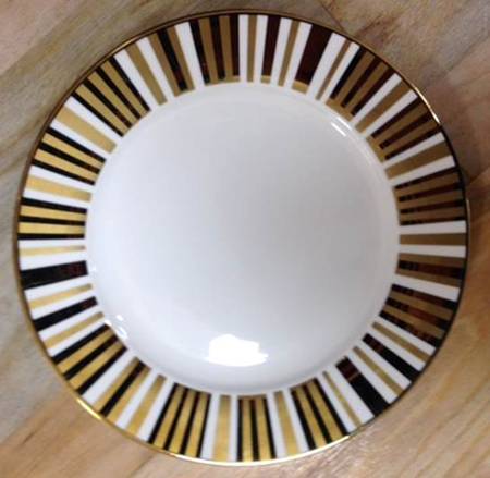 Metallic Gold Stripes Dinner Plate