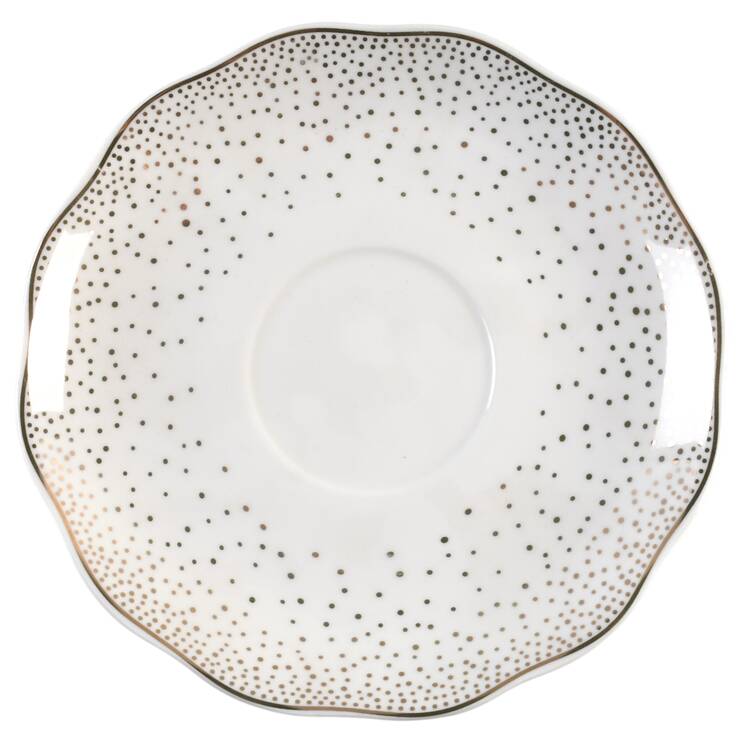 Metallic Gold Dots Saucer