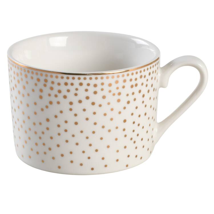 Metallic Gold Dots Flat Cup