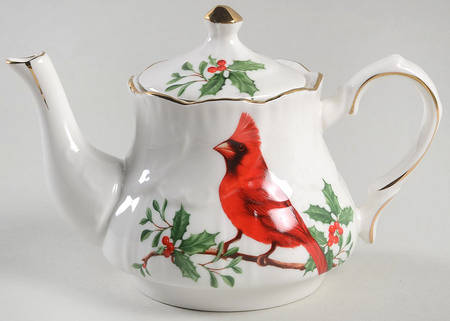 Red Cardinal Teapot for Individual Teapot & Lid with Cup