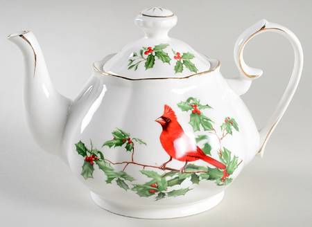 Red Cardinal Teapot & Lid