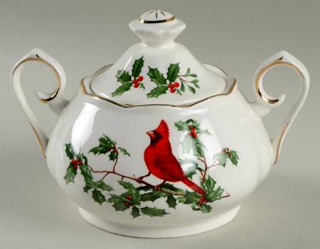Red Cardinal Sugar Bowl & Lid