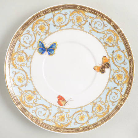 Blue Butterfly Saucer for Flat Cup