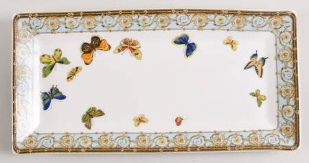 Blue Butterfly 12" Rectangular Tray