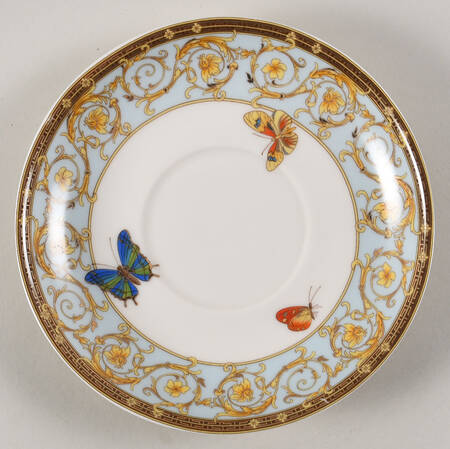 Blue Butterfly Saucer for Individual Teapot & Lid w/Cup & Saucer