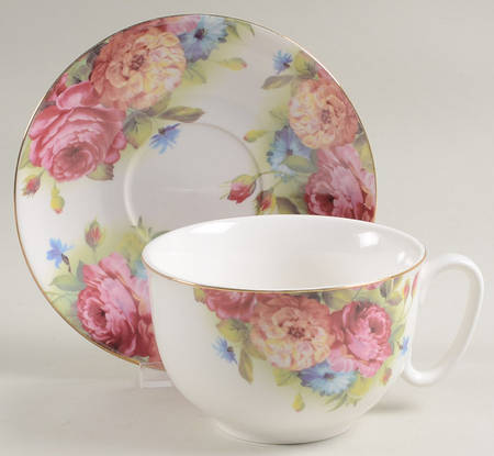 Sandra's Rose Jumbo Cup & Saucer Set