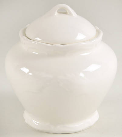 Rocaille Blanc (White) Sugar Bowl & Lid