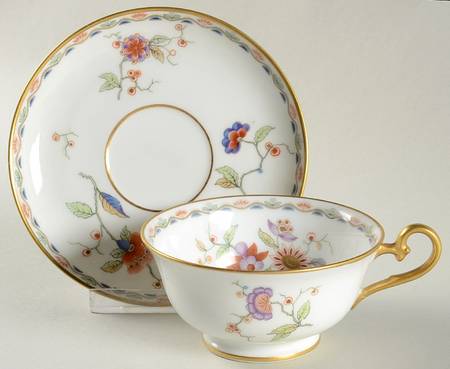 Old Chinese Footed Cup & Saucer Set
