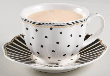 Josephine Black Scented Cup & Saucer Candle-Lavender  HC