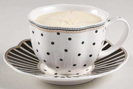 Josephine Black Scented Cup & Saucer Candle-Coffee  HC