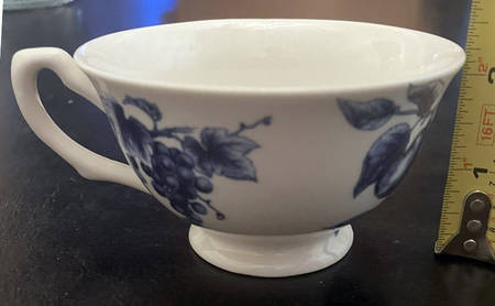 Blue Peony Bouquet Footed Cup