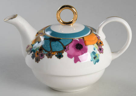 Multi Poppy Individual Teapot & Lid with Cup