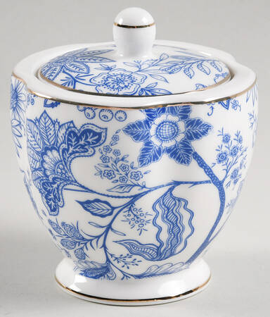 Blue Vine Sugar Bowl & Lid