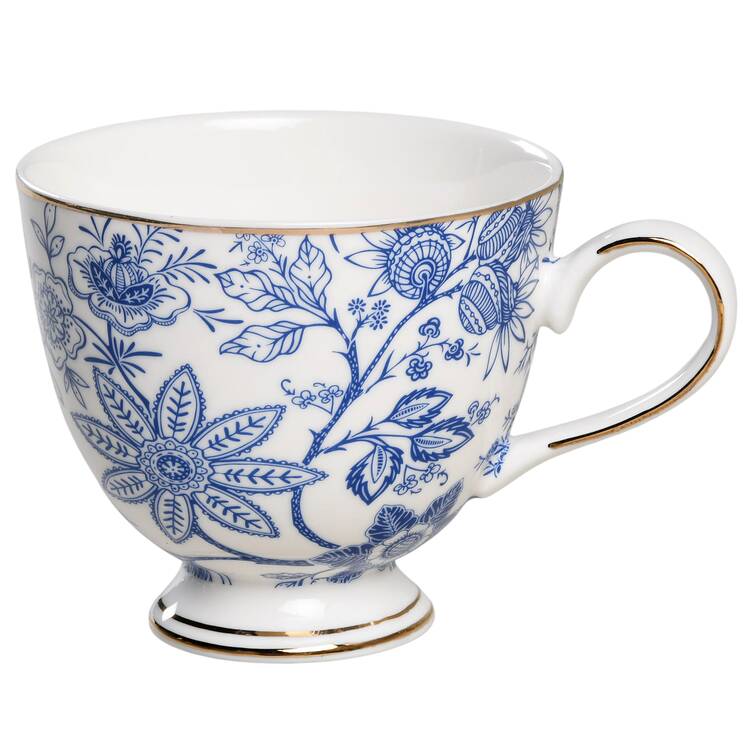 Blue Vine Footed Cup
