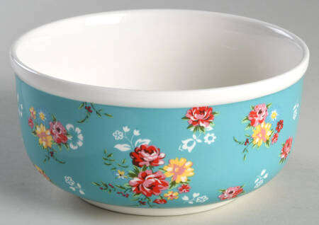 Shabby Rose Turquoise 6" Storage Ceramic Bowl