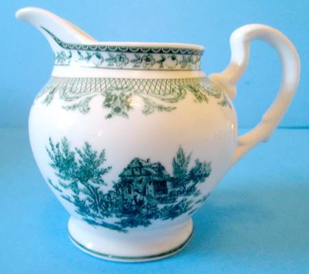 Green Toile Creamer