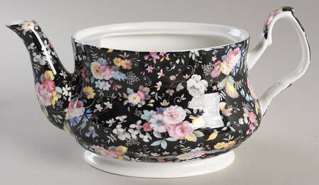 Petite Rose Black Teapot No Lid