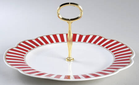Josephine Red Round Serving Plate with Center Handle (Dp) Hc