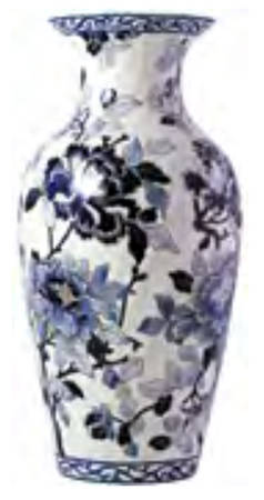 Pivoines Bleues 14" Vase