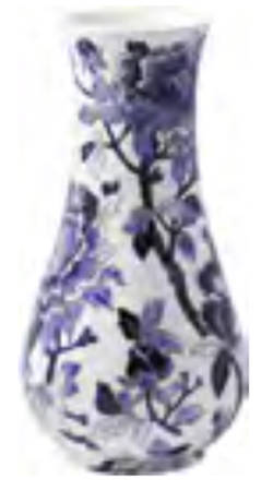 Pivoines Bleues 10" Vase