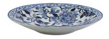 Pivoines Bleues Round Shallow Trevise Bowl