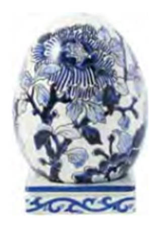 Pivoines Bleues Egg and Stand