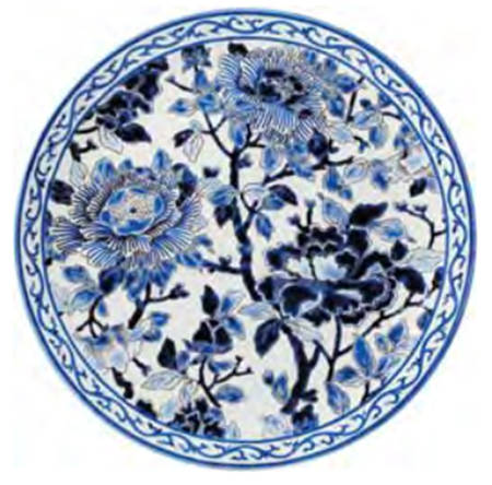 Pivoines Bleues Cake Plate